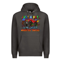 Smoke just a boy who loves monster trucks Premium Hoodie - JahusDesignShop