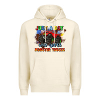 Tofu just a boy who loves monster trucks Premium Hoodie - JahusDesignShop