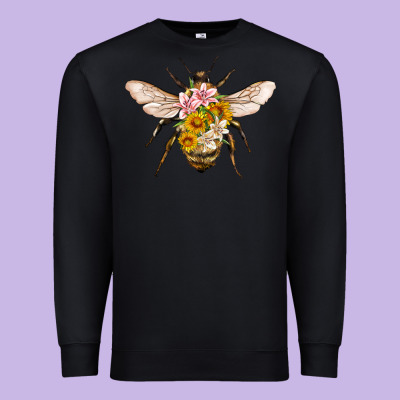 Bee With Flowers Premium Sweatshirt Designed By Artiststas