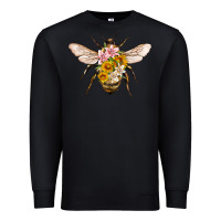 Black bee with flowers Premium Sweatshirt - Artiststas