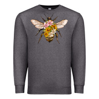 Charcoal Heather bee with flowers Premium Sweatshirt - Artiststas