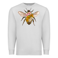 Dove Grey bee with flowers Premium Sweatshirt - Artiststas