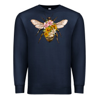 Navy bee with flowers Premium Sweatshirt - Artiststas