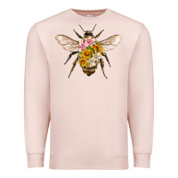 Pale Pink bee with flowers Premium Sweatshirt - Artiststas