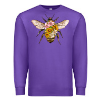 Purple bee with flowers Premium Sweatshirt - Artiststas