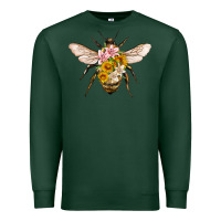 Sports Green bee with flowers Premium Sweatshirt - Artiststas
