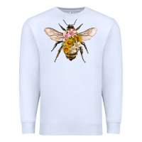 White bee with flowers Premium Sweatshirt - Artiststas