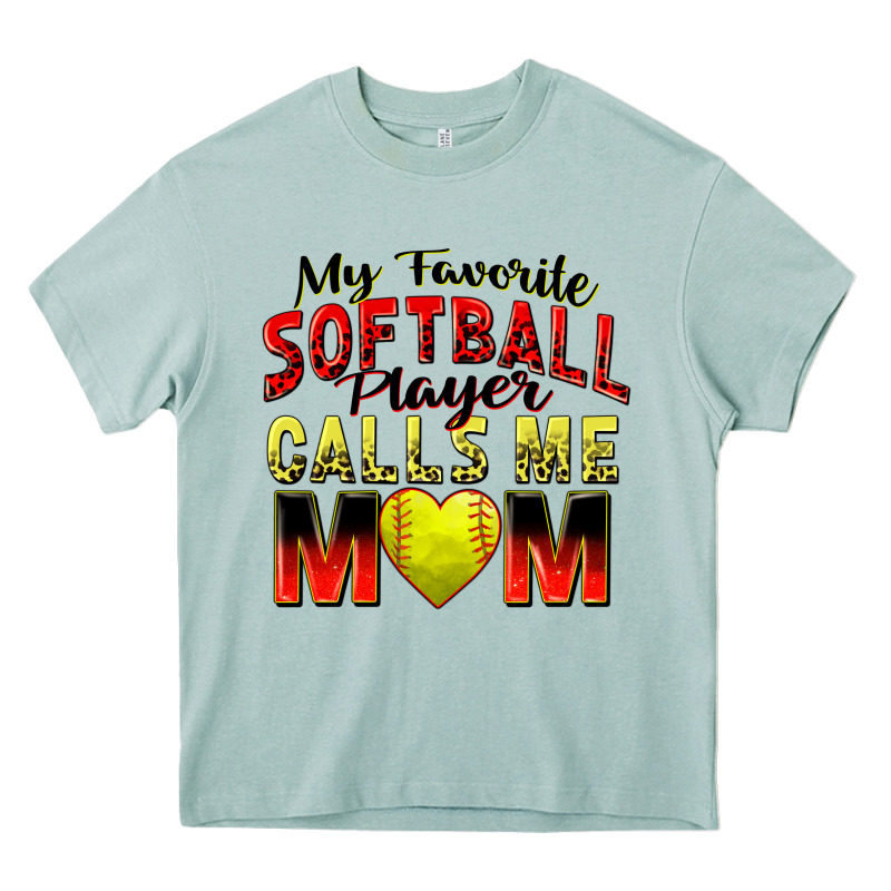 My Favorite Softball Player Calls Me Mom Heavy Core Tee by Zillion Design Studio | Teevron