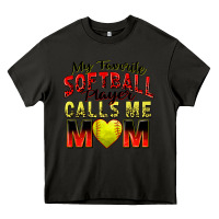 Asphalt my favorite softball player calls me mom Heavy Core Tee - Zillion Design Studio