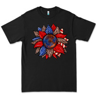 Black American flag leopard sunflower Premium Tee - Zillion Design Studio