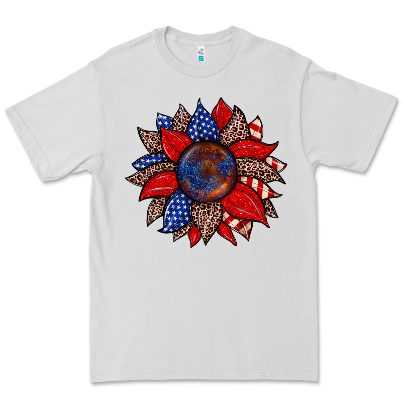American Flag Leopard Sunflower Premium Tee by Zillion Design Studio | Teevron