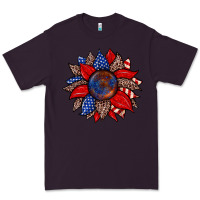 Plum American flag leopard sunflower Premium Tee - Zillion Design Studio