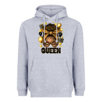 Heather Grey birthday queen afro messy bun Heavyweight Hoodie - Artiststas