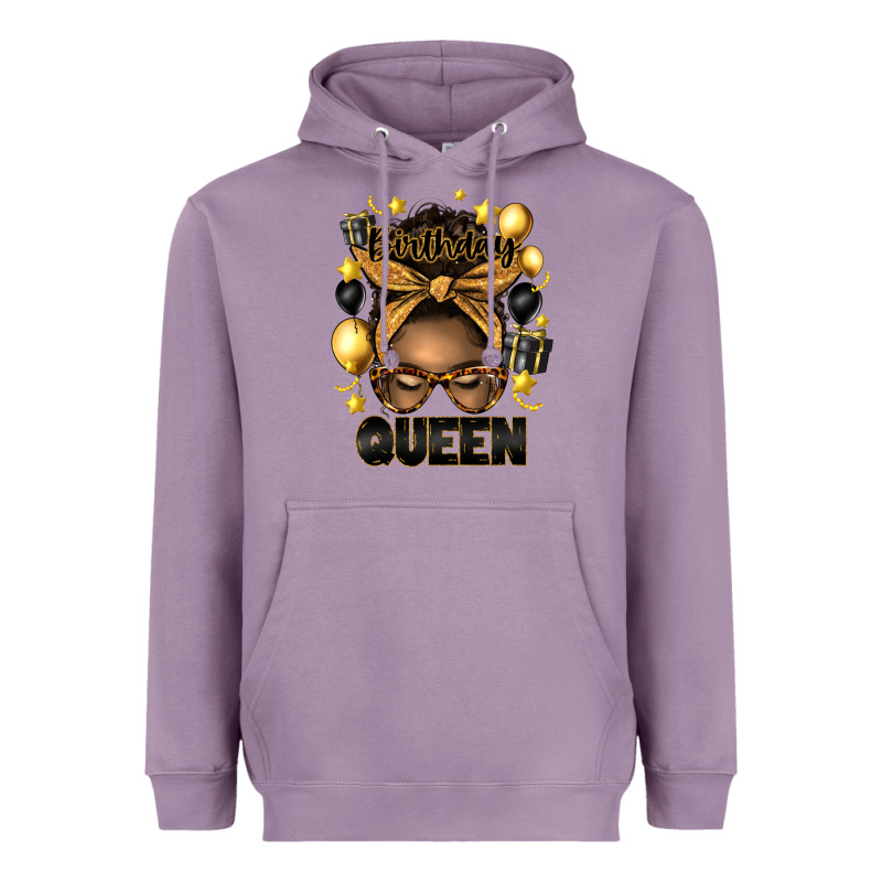 Birthday Queen Afro Messy Bun Heavyweight Hoodie by Artiststas | Teevron