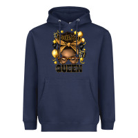 Navy birthday queen afro messy bun Heavyweight Hoodie - Artiststas