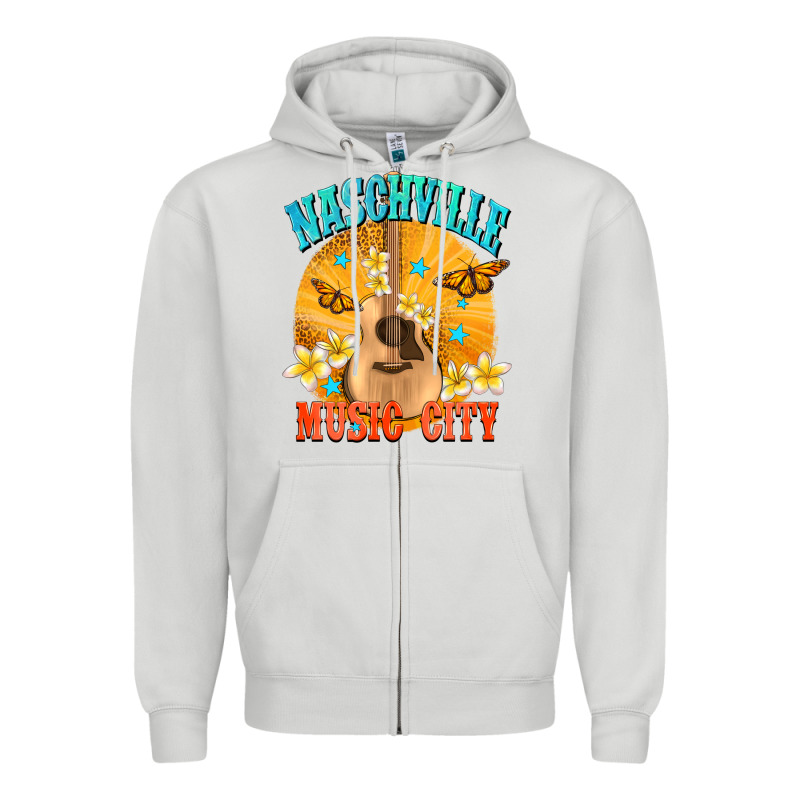 Naschville Music City Zipper Hoodie by NancyCooperArtShop | Teevron