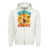 Oatmeal Heather naschville music city Zipper Hoodie - NancyCooperArtShop