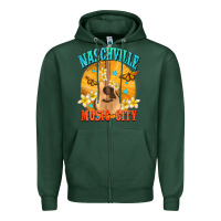 Sports Green naschville music city Zipper Hoodie - NancyCooperArtShop