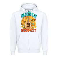 White naschville music city Zipper Hoodie - NancyCooperArtShop