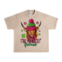 I'm Freakin Freezin Pink Christmas Long Haired Cow Urban Heavy Tee | Teevron