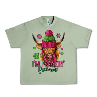 Oil Green i'm freakin freezin pink christmas long haired cow Urban Heavy Tee - Jasminsmagicworld