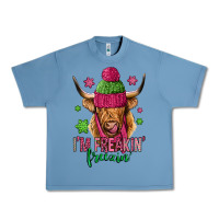 Pebble Blue i'm freakin freezin pink christmas long haired cow Urban Heavy Tee - Jasminsmagicworld