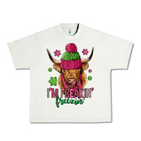Pistachio i'm freakin freezin pink christmas long haired cow Urban Heavy Tee - Jasminsmagicworld
