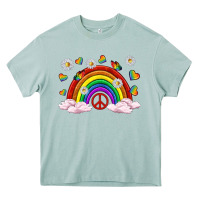 Arona pride rainbow with daisy and butterfly Heavy Core Tee - texasbilliewilder