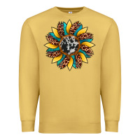 Antique Gold sunflower cowhide leopard Premium Sweatshirt - Artiststas