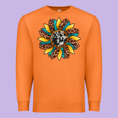 Sunflower Cowhide Leopard Premium Sweatshirt Designed By Artiststas