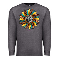 Charcoal Heather sunflower cowhide leopard Premium Sweatshirt - Artiststas
