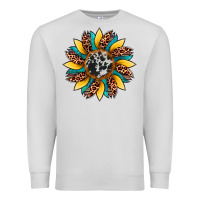 Dove Grey sunflower cowhide leopard Premium Sweatshirt - Artiststas