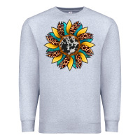 Heather Grey sunflower cowhide leopard Premium Sweatshirt - Artiststas