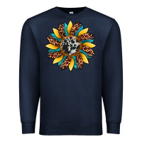 Navy sunflower cowhide leopard Premium Sweatshirt - Artiststas