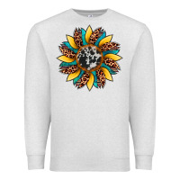 Oatmeal Heather sunflower cowhide leopard Premium Sweatshirt - Artiststas