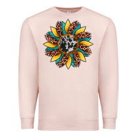 Pale Pink sunflower cowhide leopard Premium Sweatshirt - Artiststas