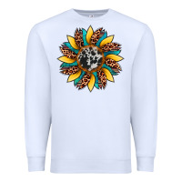 White sunflower cowhide leopard Premium Sweatshirt - Artiststas
