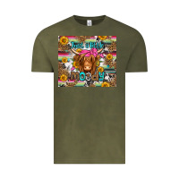 Vintage Olive just a little moody long haired cow Vintage Tee - Jasminsmagicworld