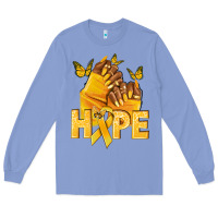 Colony Blue hope yellowribbonchildhood cancer nails Long Sleeve Tee - NancyCooperArtShop