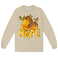 Hope Yellowribbonchildhood Cancer Nails Long Sleeve Tee | Teevron