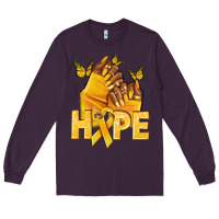 Plum hope yellowribbonchildhood cancer nails Long Sleeve Tee - NancyCooperArtShop