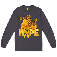 Smoke hope yellowribbonchildhood cancer nails Long Sleeve Tee - NancyCooperArtShop