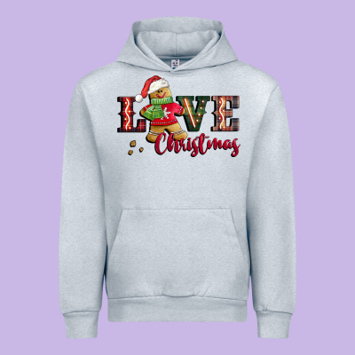 Love Christmas Gingerbread Urban Hoodie Designed By Cowgirlartshop