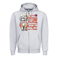 Heather Grey patience a dash of kindness Zipper Hoodie - NancyCooperArtShop