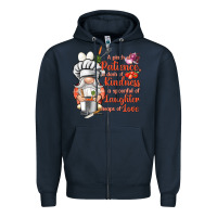 Navy patience a dash of kindness Zipper Hoodie - NancyCooperArtShop