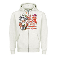 Oatmeal Heather patience a dash of kindness Zipper Hoodie - NancyCooperArtShop