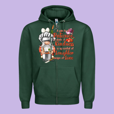 Patience A Dash Of Kindness Zipper Hoodie Designed By Nancycooperartshop
