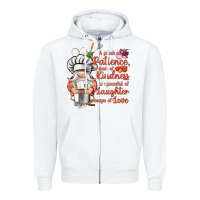 White patience a dash of kindness Zipper Hoodie - NancyCooperArtShop