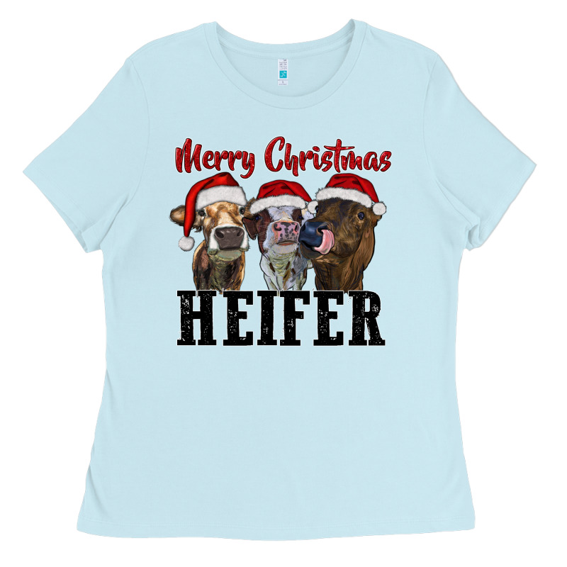 Merry Christmas Heifers Ladies Tee by RanaPortraitStore | Teevron