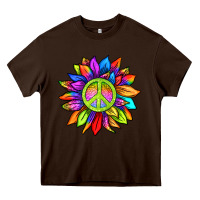 Chocolate Brown pride sunflower Heavy Core Tee - texasbilliewilder